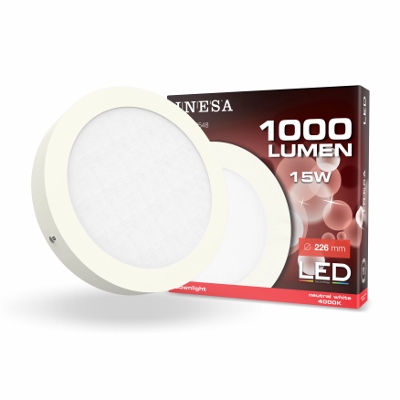 Prisadené LED svetlo okrúhle 15W 1000lm 226mm
