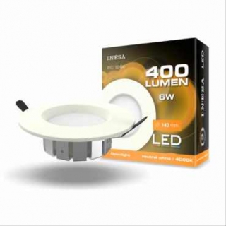 Stropné LED svietidlo zapustené 6W 400lm 140mm